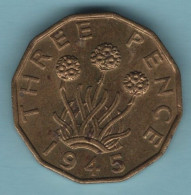 GREAT BRITAIN - 3 PENCE 1945 - Other & Unclassified