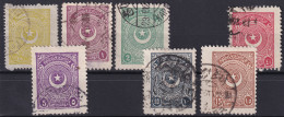 TURKEY 1924 - Canceled - Sc# 606b, 607b, 609b, 612b, 613b, 615b, 617b - Used Stamps