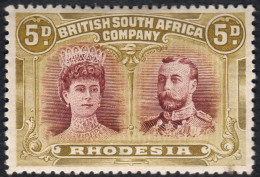 Rhodesia 1910 SG141 5d Purple-brown And Olive-green Lightly Mounted Mint - Other & Unclassified