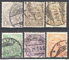 Lussemburgo 1907 Unif.89/94 O/Used VF/F - 1907-24 Abzeichen