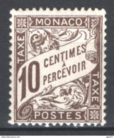Monaco 1905 Segnatasse Unif. 4 */MVLH VF - Impuesto