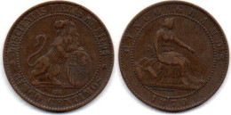 MA 27144 / Espagne - Spain - Spanien 5 Centimos 1870 OM TTB - Primi Conii