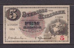 SWEDEN - 1949 5 Kronor XF Banknote As Scans - Schweden