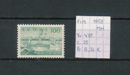 (TJ) Finland 1958 - YT 475 (postfris Met Plakker/neuf Avec Charnière/MH) - Nuevos