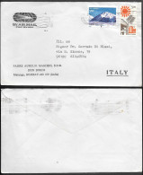 India Bombay Cover Mailed To Italy 1988. Himalaya Karakoram Broad Peak Solar Energy Stamps - Covers & Documents