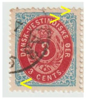 DANEMARK --WEST INDIES --FACIT 6dV2 (Position 83) - Bande De 3 Timbres -VM Lègérement à Cheval --Très Belles Variétés - Dänische Antillen (Westindien)