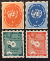 1958 - United Nations UNO UN ONU - Symbol And Social Council, Gearwheels -  Unused - Nuevos