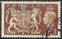 GREAT BRITAIN 1951 KGVI £1 Brown SG512 Used - Ongebruikt