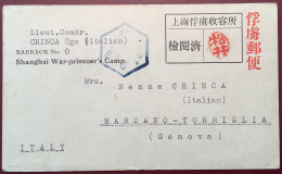 RRR ! 1944 Japanese “Shanghai War-prisoner’s Camp” Formular Card>Italy ! (WW2 POW China Japan Italia Palestine Censored - 1912-1949 République