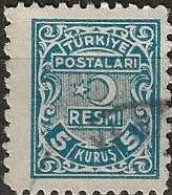 TURKEY 1947 Official - 5k. - Turquoise FU - Dienstzegels