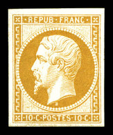 * N°9e, 10c Bistre, Impression De 1862. TB (certificat)  Qualité: *  Cote: 800 Euros - 1852 Louis-Napoléon