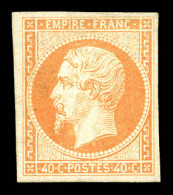 * N°16, (références Maury), 40c Orange Sur Gris, TTB (signé Calves/certificats)  Qualité: *  Cote: 5350 Euros - 1853-1860 Napoleon III