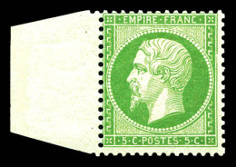 ** N°20, 5c Vert Bdf, Fraîcheur Postale. SUP (certificat)  Qualité: ** - 1862 Napoléon III.