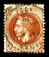 O N°26Ae, 2c Rouge-brun, Boule Blanche Sous Le Cou (case 143). TB (signé Scheller/certificat)  Qualité: Oblitéré  Cote:  - 1863-1870 Napoléon III. Laure