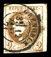 O N°40A, 2c Chocolat Report 1 Obl Càd De Grenoble Le 12 Janv 1871. TTB. R. (signé/certificats)  Qualité: Oblitéré  Cote: - 1870 Ausgabe Bordeaux