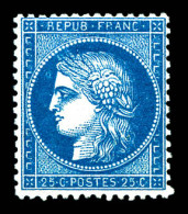 ** N°60Aa, 25c Bleu Foncé, Très Frais. TTB (certificat)  Qualité: ** - 1871-1875 Cérès