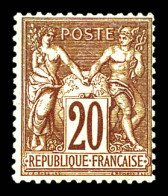 ** N°67, 20c Brun Type I, Fraîcheur Postale, SUP (signé Calves/certificat)  Qualité: ** - 1876-1878 Sage (Typ I)