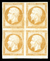 (*) Essais 10c Bistre, Impression Floue, Bloc De 4. TB  Qualité: (*)  Cote: 500 Euros - 1852 Louis-Napoleon