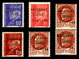 * BACCARAT (Meurthe Et Moselle): N°1, 4, 5, 6, + Paire N°6 Type I Et II Se Tenant, Les 6 Valeurs TB (signés Calves)  Qua - Bevrijding