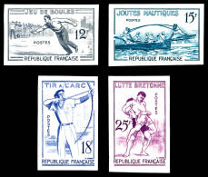 ** N°1161/1164, Série Jeux Traditionnels De 1958. TB  Qualité: **  Cote: 180 Euros - Essais De Couleur 1945-…