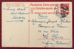 Suisse, Entier-Carte Cachet BAHN-POST AMBULANT 25.1.1917 - (C075) - Postwaardestukken