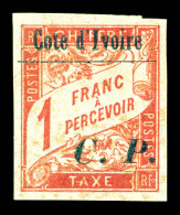 ** Colis-Postaux N°15, 1f Rose Sur Paille, Variété IMPRESSION SUR LA GOMME, Non Repertorié. SUP. R. (certificat)  Qualit - Neufs