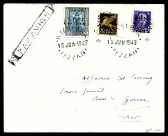 O 50c S 50c Violet (N°18), 1f S 25c Bleu Et Outremer (N°19) Et 50c S 50c Sépia (PA 3) Sur Lettre De Sebha Le 15 Juin 194 - Lettres & Documents