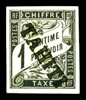 * Taxe N°1, 1c Noir, Tirage 200 Exemplaires, Belles Marges. SUP (signé Calves/certificat)  Qualité: *  Cote: 600 Euros - Unused Stamps