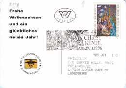 Oesterreich - Post-Weihnachtskarte Mit Sonderstempel "Christkindl 1996" (9.048) - Maschinenstempel (EMA)