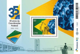 BRAZIL #10-23 - 35 YEARS OF THE FEDERAL CONSTITUTION - BLK 1 V- MINT - Unused Stamps