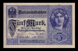 # # # Banknote Deutsches Reich (Germany) 5 Mark 1917 AU # # # - 5 Mark