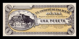 España Spain Civil War Denia 1 Peseta 1936 Sc UNc - 1-2 Pesetas