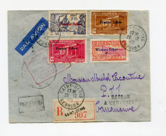 !!! LETTRE RECO DE ST DENIS POUR TANANARIVE CACHET REOUVERTURE DE LA LIGNE AERIENNE REUNION MADAGASCAR 20/12/1943 - Brieven En Documenten