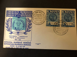 ROMANIA FDC 10-5-1958 Philatelic Exhibition - Lettres & Documents