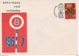 Yugoslavia, Auto Moto Rally Sutjeska 1967, Parachute Post - Cartas & Documentos