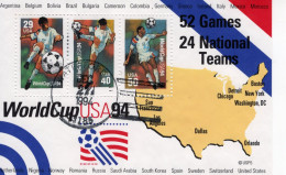 USA 1994 - World Cup Football - 4v Sheetlet - Cancelled/Obliteré - 1994 – Estados Unidos