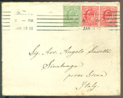 Great Britain 1910 Cover From London To Sinalunga (Siena) Italy With SG 217 (?) And 219 (?) - Storia Postale