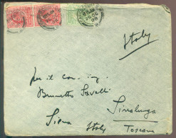 Great Britain 1908 Cover From London To Sinalunga (Siena) Italy With SG 217 (?) And 219 (?) - Storia Postale