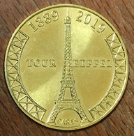 75007 PARIS TOUR EIFFEL MDP 2019 MÉDAILLE SOUVENIR MONNAIE DE PARIS JETON TOURISTIQUE MEDALS COINS TOKENS - 2019