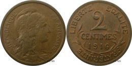 France - IIIe République - 2 Centimes Daniel-Dupuis 1916 - SUP/AU58 Red-brown - Fra4888 - 2 Centimes