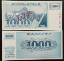 Specimen Slovenia 1000 Tolarjer 1992 UNC  (B/1-52 - Specimen