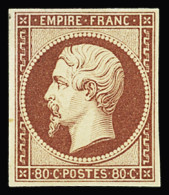 Obl N°17Ah 80c Carmin Tirage Spécial De 1862, TTB, R. Signé JF.Brun, Calves - 1853-1860 Napoleon III