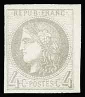 Obl N°41B 4c. Gris, Neuf Sans Gomme Avec Petit Bdf, Très Frais, TB - 1870 Emisión De Bordeaux