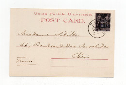 !!! ZANZIBAR, CPA DE 1902 POUR PARIS - Cartas & Documentos