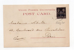 !!! CACHET DE ZANZIBAR DE 1902 SUR CPA D'ADEN POUR PARIS - Cartas & Documentos