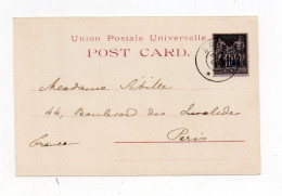 !!! CPA DE ZANZIBAR DE 1902 POUR PARIS - Covers & Documents