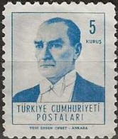 TURKEY 1961 Kemal Ataturk - 5k - Blue MNG - Ungebraucht