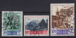 SAN MARINO 1950 POSTA AEREA XXVIII FIERA DI MILANO 3 V. USATI - Gebruikt