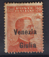 OCCUPAZIONI VENEZIA GIULIA 1918-19 20 CENTESIMI N.23 G.O MH* - Venezia Giuliana