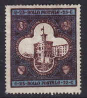 SAN MARINO 1894 PALAZZO DEL GOVERNO 25 CENTESIMI N.24 G.O MH* MANCANZA DI GOMMA - Neufs